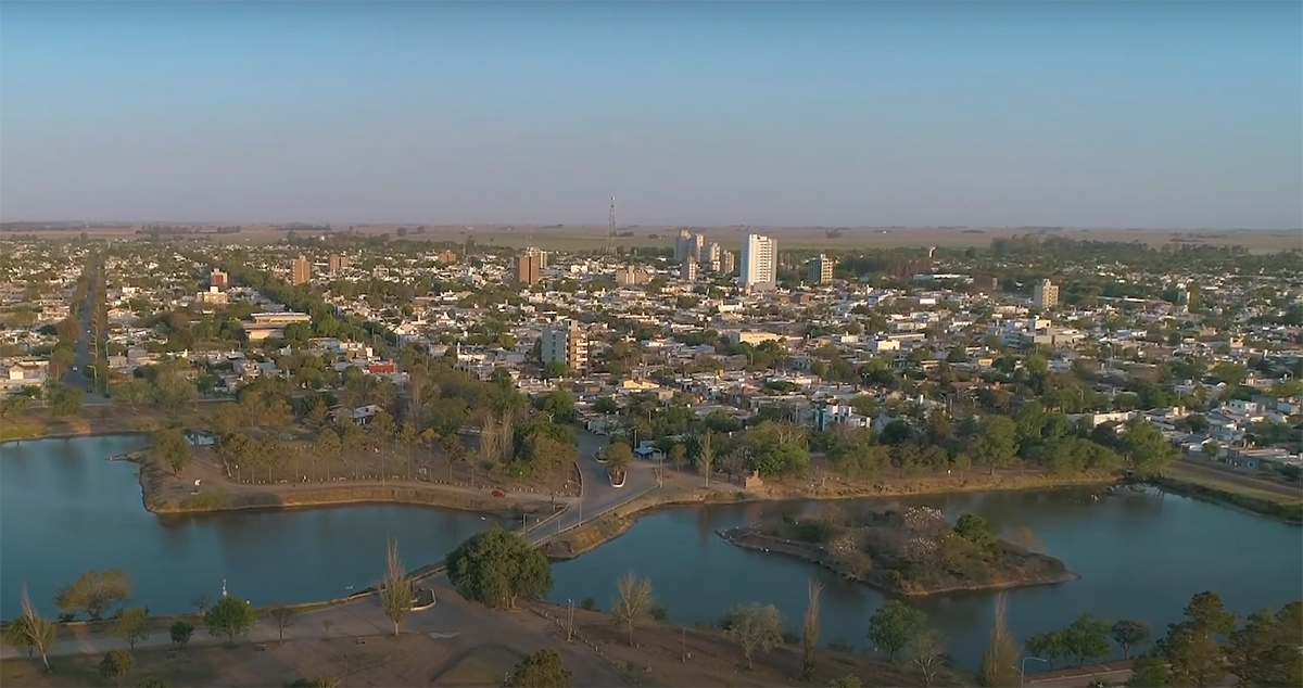 vista aérea de la ciudad de Marcos Juarez -Córdoba